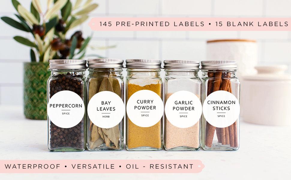 Waterproof Spice Jar Labels – Kitchen Organization Stickers