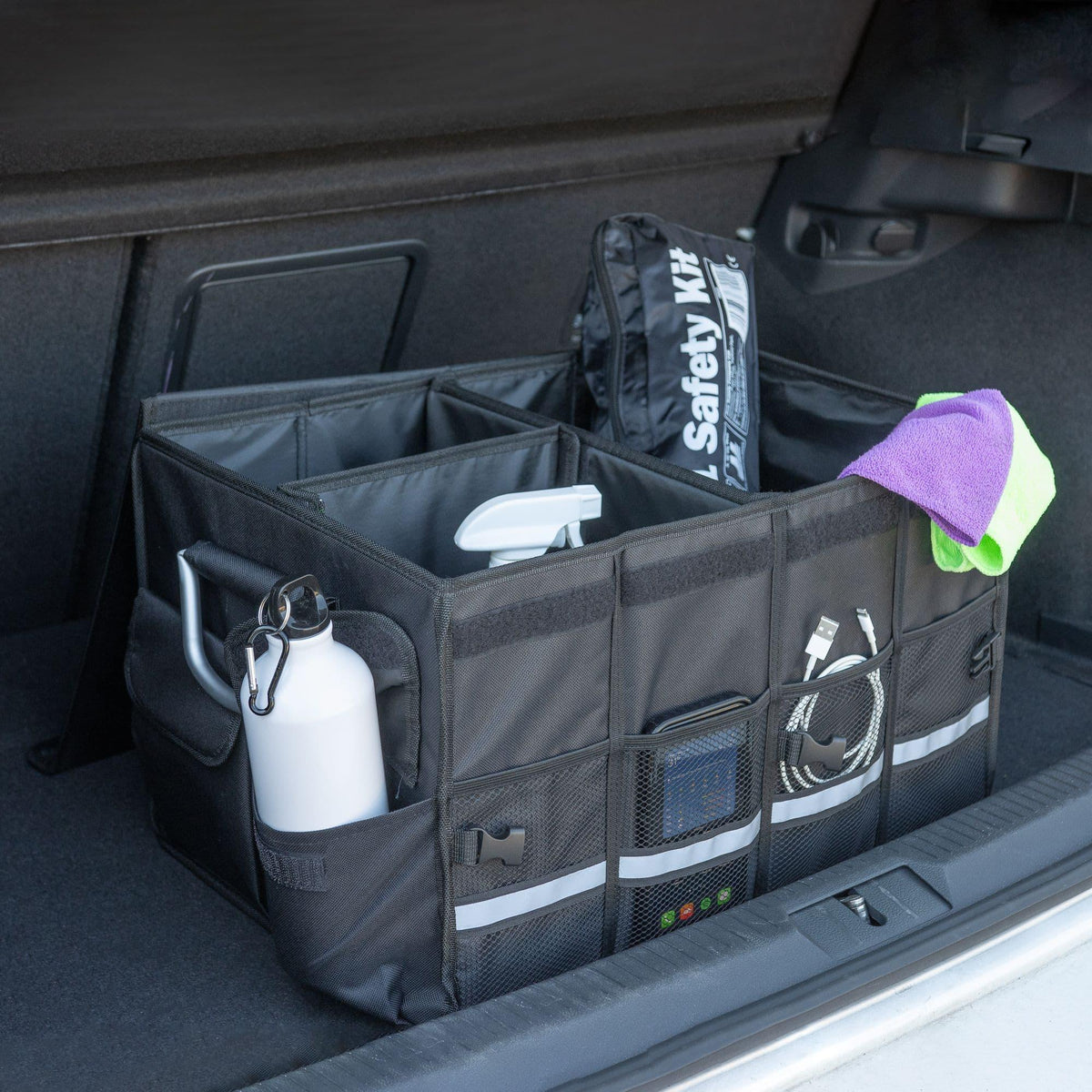 Foldable Car Trunk Organiser – Multi-Compartment Boot Storage