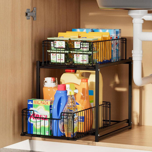 Under-Sink Storage Shelf – Adjustable Multi-Level Cabinet Organiser