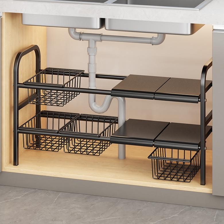 Under-Sink Storage Shelf – Adjustable Multi-Level Cabinet Organiser