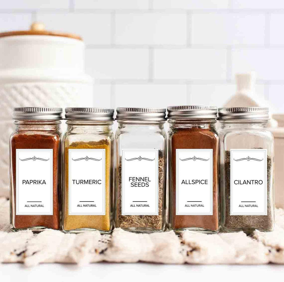 Waterproof Spice Jar Labels – Kitchen Organization Stickers
